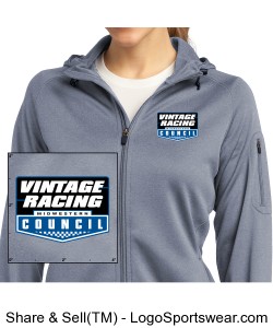 MCSCC Ladies Tech Fleece Full Zip Hooded Jacket - Vintage Racing Design Zoom